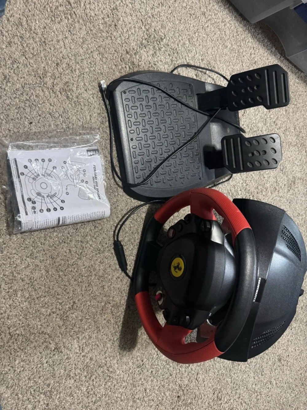 Ferrari Licensed Red & Black Racing Wheel and Pedal Controller for XboxConsoles